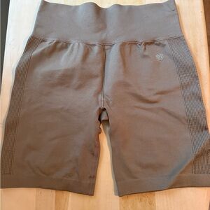 Women's Tan High-Waisted Biker Shorts